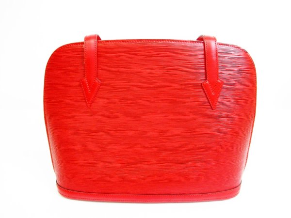 Photo2: LOUIS VUITTON Epi Leather Red Tote Shoppers Bag Purse Lussac #6973