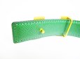 Photo5: HERMES Mini Constance Gold H Buckle Green Leather Belt Waist Size 60 #6986