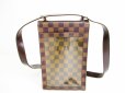 Photo2: LOUIS VUITTON Damier Leather Brown Crossbody Bag Purse Portobello #6992 (2)