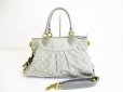 Photo1: LOUIS VUITTON Monogram Denim Gray Hand Bag W/strap Neo Cabby MM #6993 (1)