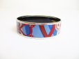 Photo2: HERMES Enamel Bangle Bracelet Blue Multicolor Emaiyu GM #7043 (2)