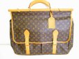 Photo2: LOUIS VUITTON Monogram Leather Brown Hand Bag Sac Chasse w/Strap #7045 (2)