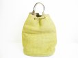 Photo1: BOTTEGA VENETA Hemp and Leather Drawstring Shoulder Bag Hand Bag #7053 (1)