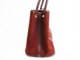 Photo3: HERMES Canvas and Leather Red Brown Hand Bag Purse Garden Party PM #7078