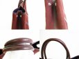 Photo7: HERMES Canvas and Leather Red Brown Hand Bag Purse Garden Party PM #7078