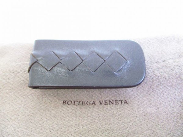Photo1: BOTTEGA VENETA Leather Dark Brown Magnetic Money Clip #7093