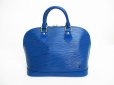 Photo1: LOUIS VUITTON Epi Blue Leather Hand Bag Purse Alma #7127 (1)