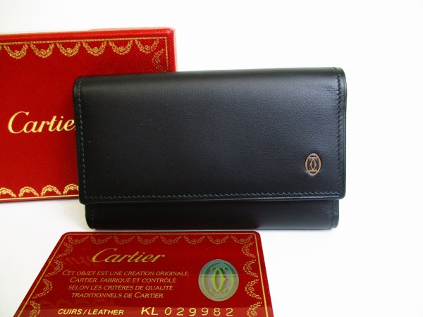 Photo1: Cartier Pasha de Cartier Black Leather 6 Pics Key Cases #7166