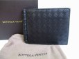 Photo1: BOTTEGA VENETA Intrecciato Black Leather Bifold Bill Wallet Purse #7200 (1)