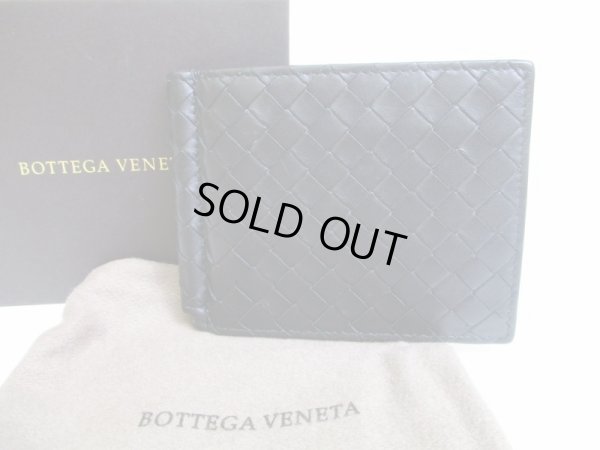 Photo1: BOTTEGA VENETA Intrecciato Black Leather Bifold Bill Wallet Purse #7200