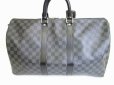 Photo2: LOUIS VUITTON Damier Graphite Leather Gym Bag Keepall 45 Bandouliere #7203 (2)