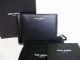 Photo1: Saint Laurent Paris Black Leather Bifold Bill Wallet Purse #7219 (1)