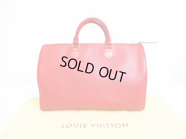 Photo1: LOUIS VUITTON Epi Red Leather Hand Bag Purse Speedy35 #7221