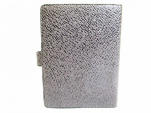 Photo2: LOUIS VUITTON Taiga Leather Ardoise Black Document Holders Agenda MM #7235