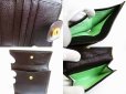 Photo9: BVLGARI Dark Brown Leather 2 Folds Bifold Women Wallet #7237