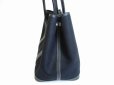 Photo3: HERMES Canvas and Leather Black Hand Bag Purse Garden Party PM #7240