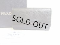 PRADA Black Leather 6 Pics Key Cases #7275