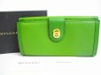 Photo1: BVLGARI Olive Green Leather Gold HW Bifold Long Wallet #7282 (1)