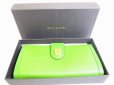 Photo12: BVLGARI Olive Green Leather Gold HW Bifold Long Wallet #7282