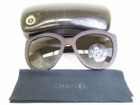CHANEL Gray Lens Brown Plastic Frame  Sunglasses Eye Wear #7283