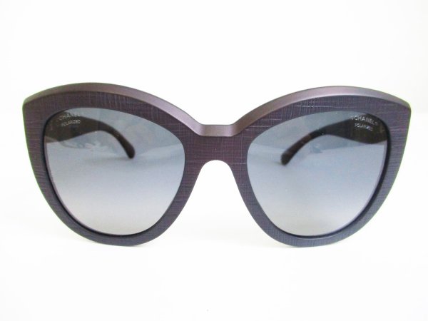 Photo2: CHANEL Gray Lens Brown Plastic Frame  Sunglasses Eye Wear #7283