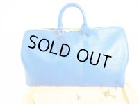 LOUIS VUITTON Epi Blue Leather Duffle & Gym Bag Hand Bag Keepall 45 #7308