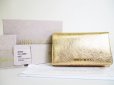 Photo1: Jimmy Choo Gold Patent Leather Bifold Wallet Purse #7334 (1)