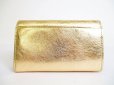 Photo2: Jimmy Choo Gold Patent Leather Bifold Wallet Purse #7334 (2)