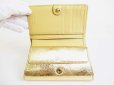 Photo8: Jimmy Choo Gold Patent Leather Bifold Wallet Purse #7334