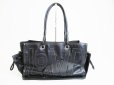 Photo2: LOEWE Black Leather Tote Bag Shoppers Bag Shoulder bag Purse #7344 (2)