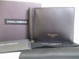 Photo1: DOLCE&GABBANA Black Leather Bifold Bill Wallet Purse #7404 (1)