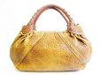 Photo2: FENDI Braided Handle Brown Leather Zucca Spy Bag Hand Bag Purse #7409 (2)