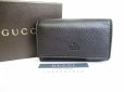 Photo1: GUCCI Black Leather 6 Pics Key Cases #7421 (1)