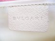 Photo10: BVLGARI Pink Canvas White Leather Logo Mania Tote Bag w/Pouch #7432