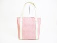 Photo2: BVLGARI Pink Canvas White Leather Logo Mania Tote Bag w/Pouch #7432 (2)