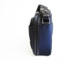 Photo3: HUNTING WORLD Navy Blue Nylon Black Leather Crossbody Bag Purse #7435