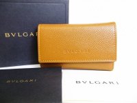 BVLGARI Logo Brown Leather 6 Pics Key Cases #7442