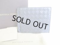 BOTTEGA VENETA Intrecciato Gray Leather Bifold Bill Wallet Purse #7476