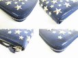 Photo7: Jimmy Choo Metal Stars Navy Glitter Leather Zip Around Wallet Purse #7492