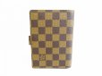 Photo2: LOUIS VUITTON Damier Brown Leather Trunk Document Holders Agenda PM #7502 (2)