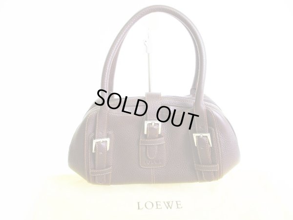 Photo1: LOEWE Brown Calf Leather Hand Bag Shopping Bag Purse #7506