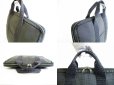 Photo7: HERMES Gray Canvas Her Line Briefcase PC Case Hand Bag w/Strap #7525