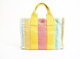 Photo2: HERMES Limited Multicolor Canvas Hand Bag Tote Bag Purse Fourre-tout PM #7529 (2)