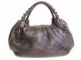 Photo2: FENDI Braided Handle Brown Leather Zucca Spy Bag Hand Bag Purse #7558 (2)