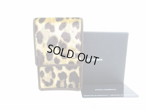 Photo1: DOLCE&GABBANA Animal Print Multicolor Velour Cigarette Case #7584