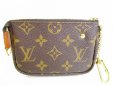 Photo2: LOUIS VUITTON Monogram Brown Leather Label Collection Coin Purse Cles #7602 (2)