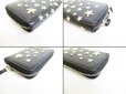 Photo7: Jimmy Choo Metal Stars Black Leather Round Zip Coin Purse #7620