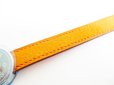 Photo2: HERME Serie Orange & Black Leather Bracelet #7627 (2)