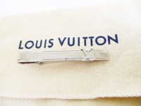 LOUIS VUITTON Silver Steel LV Motif Necktie Pin #7644