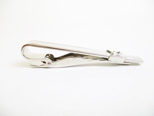 Photo2: LOUIS VUITTON Silver Steel LV Motif Necktie Pin #7644